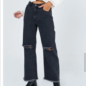 Princess Polly Black Ripped Jeans